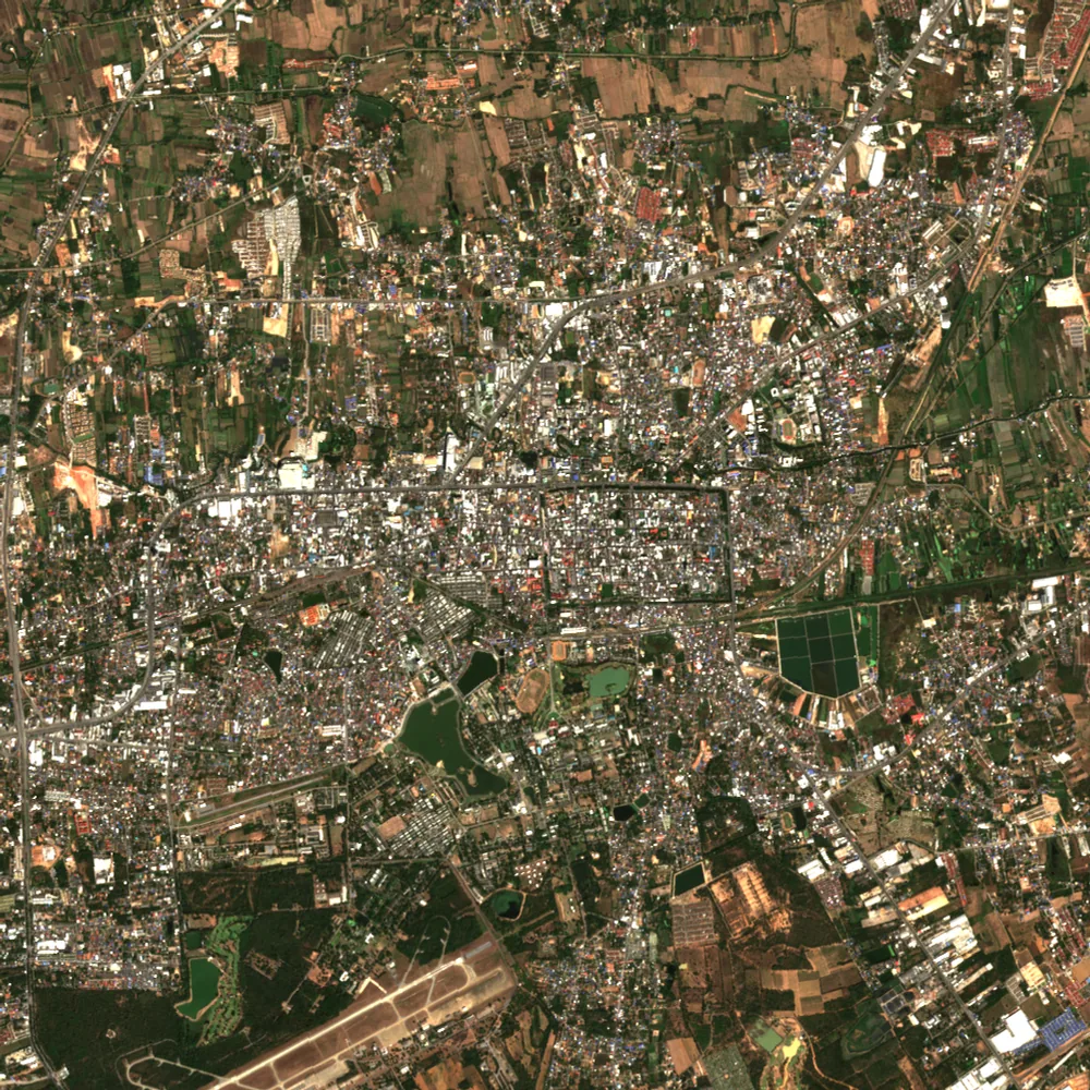 ภาพสีจริง Sentinel-2 ของนครราชสีมา Jan 27, 2017