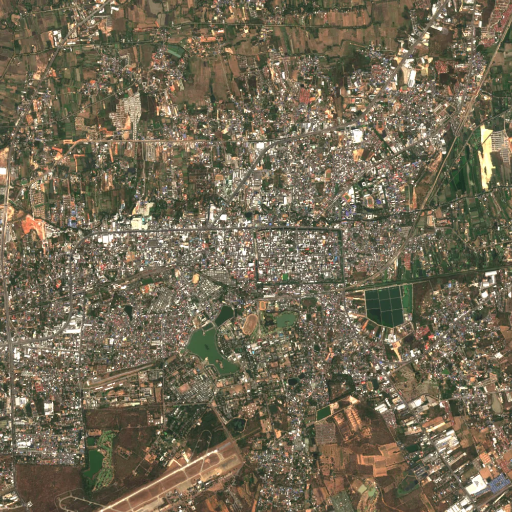 ภาพสีจริง Sentinel-2 ของนครราชสีมา Jan 27, 2019
