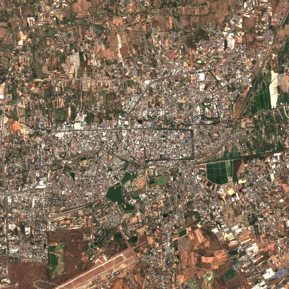 ภาพสีจริง Sentinel-2 ของนครราชสีมา Feb 16, 2020