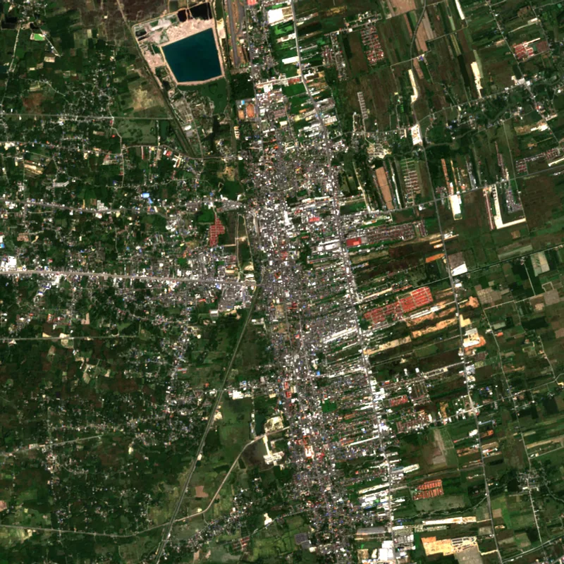 Sentinel-2 true-colour image of Nakhon Si Thammarat, 16 Feb 2018