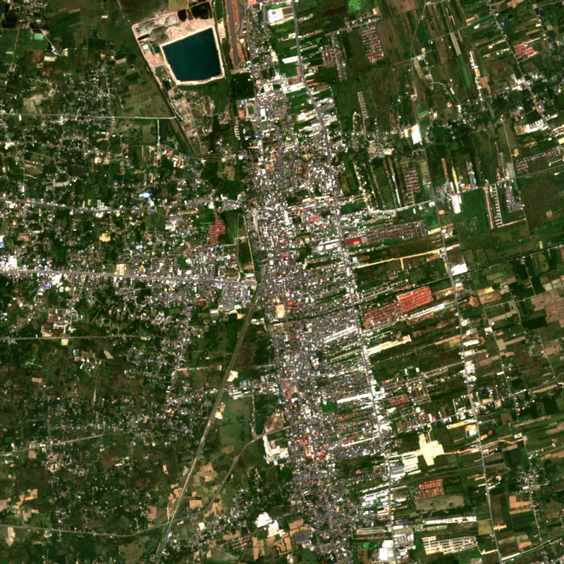 Sentinel-2 true-colour image of Nakhon Si Thammarat, 25 Feb 2021