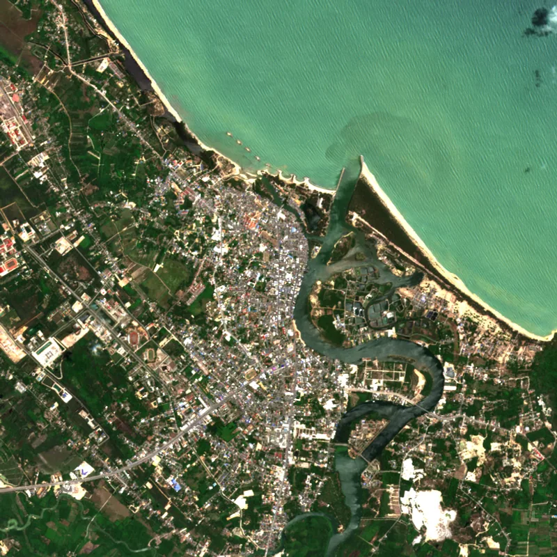 ภาพสีจริง Sentinel-2 ของนราธิวาส Apr 18, 2020