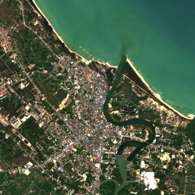 ภาพสีจริง Sentinel-2 ของนราธิวาส Feb 27, 2021