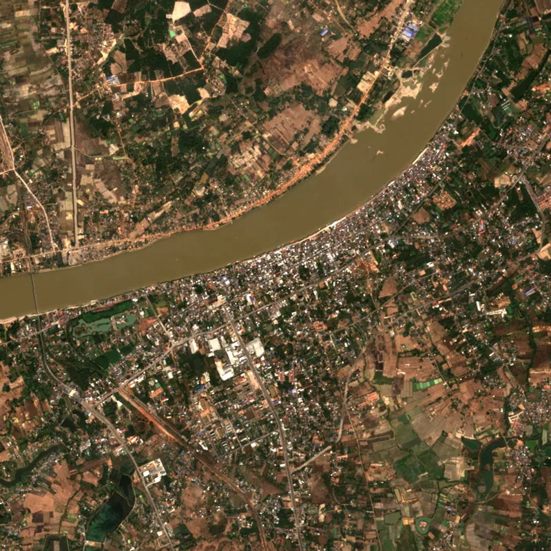 Sentinel-2 true-colour image of Nong Khai, 23 Dec 2017
