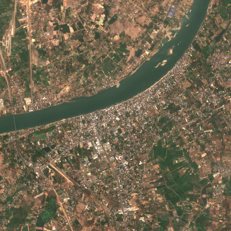 Sentinel-2 true-colour image of Nong Khai, 7 Mar 2023