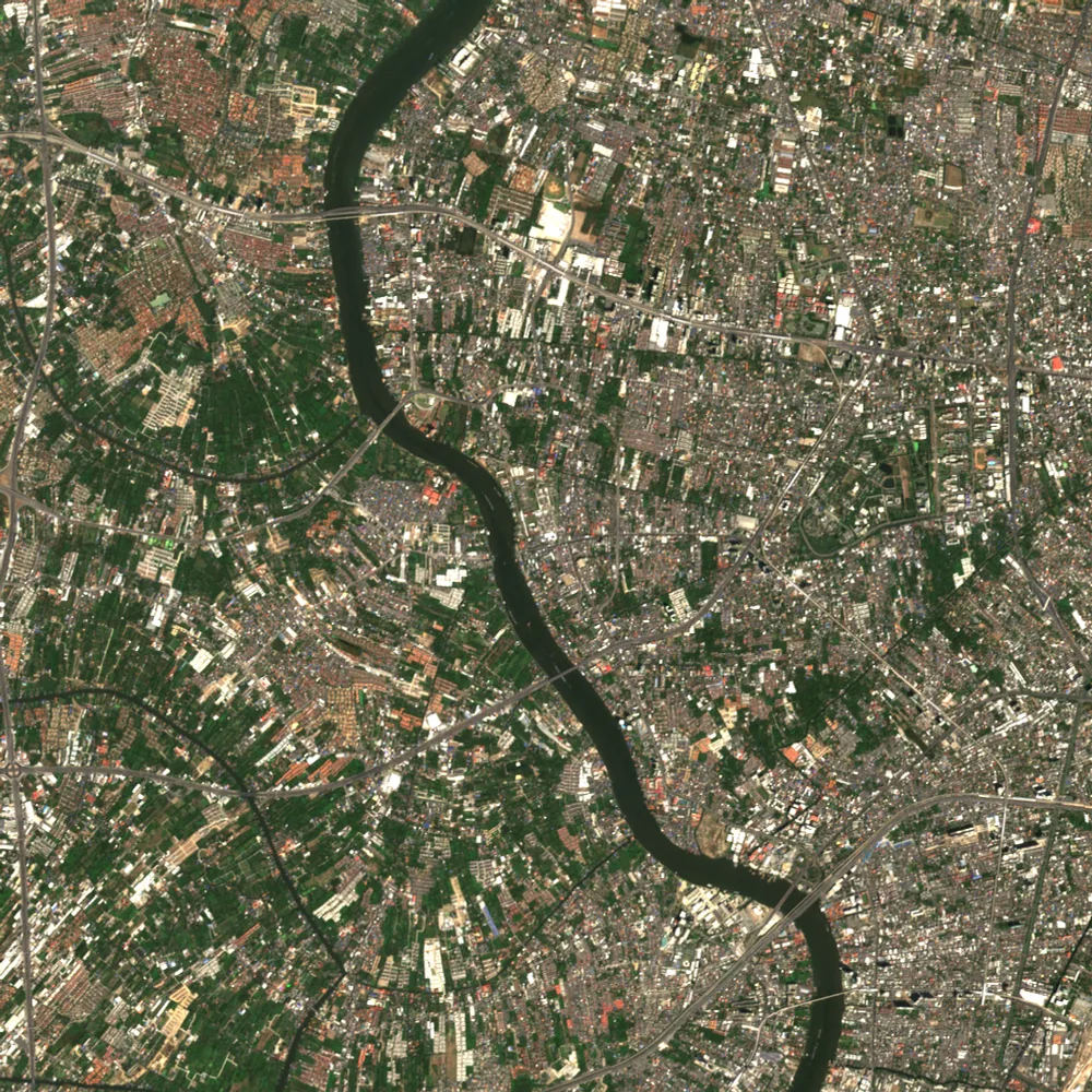 ภาพสีจริง Sentinel-2 ของนนทบุรี Feb 16, 2017