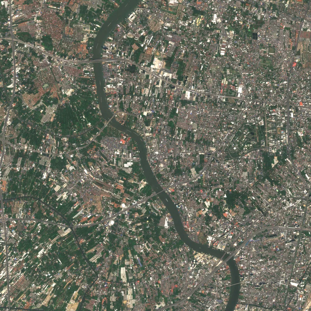 ภาพสีจริง Sentinel-2 ของนนทบุรี Feb 6, 2018
