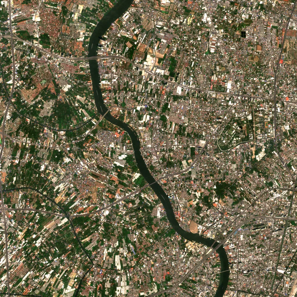 ภาพสีจริง Sentinel-2 ของนนทบุรี Feb 21, 2020