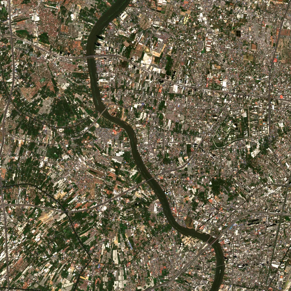 ภาพสีจริง Sentinel-2 ของนนทบุรี Feb 5, 2021