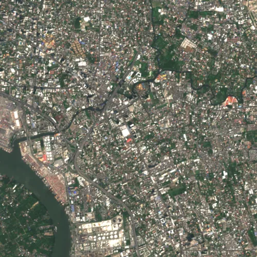 ภาพสีจริง Sentinel-2 ของอ่อนนุช กรุงเทพมหานคร Feb 6, 2018