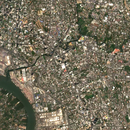 ภาพสีจริง Sentinel-2 ของอ่อนนุช กรุงเทพมหานคร Feb 5, 2021