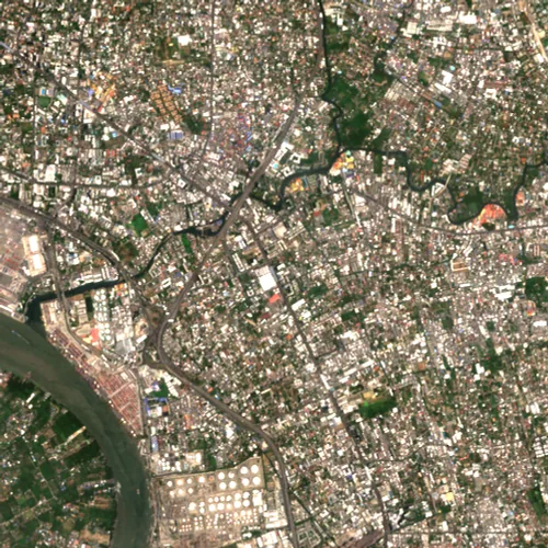 ภาพสีจริง Sentinel-2 ของอ่อนนุช กรุงเทพมหานคร Apr 21, 2023