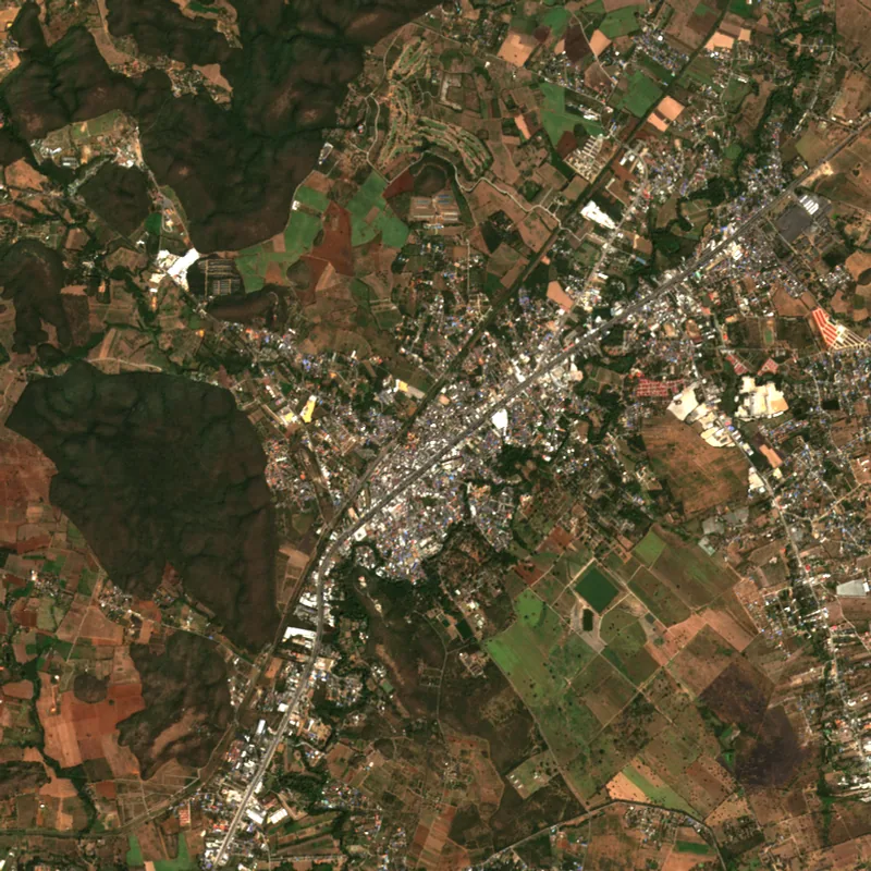 ภาพสีจริง Sentinel-2 ของปากช่อง นครราชสีมา Jan 27, 2017