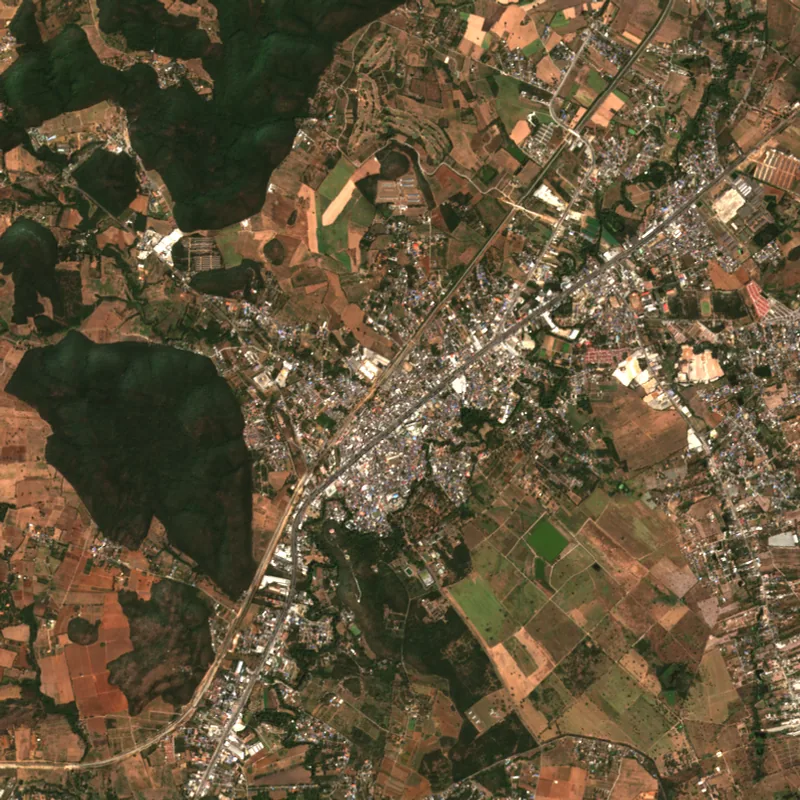 ภาพสีจริง Sentinel-2 ของปากช่อง นครราชสีมา Feb 5, 2021