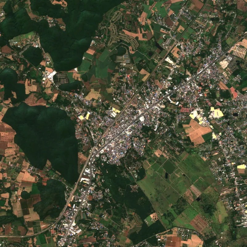 ภาพสีจริง Sentinel-2 ของปากช่อง นครราชสีมา Dec 7, 2021