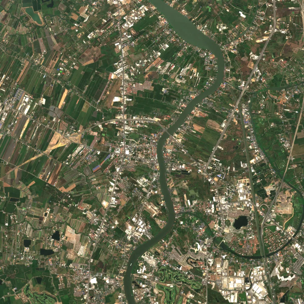 ภาพสีจริง Sentinel-2 ของปทุมธานี Feb 16, 2017