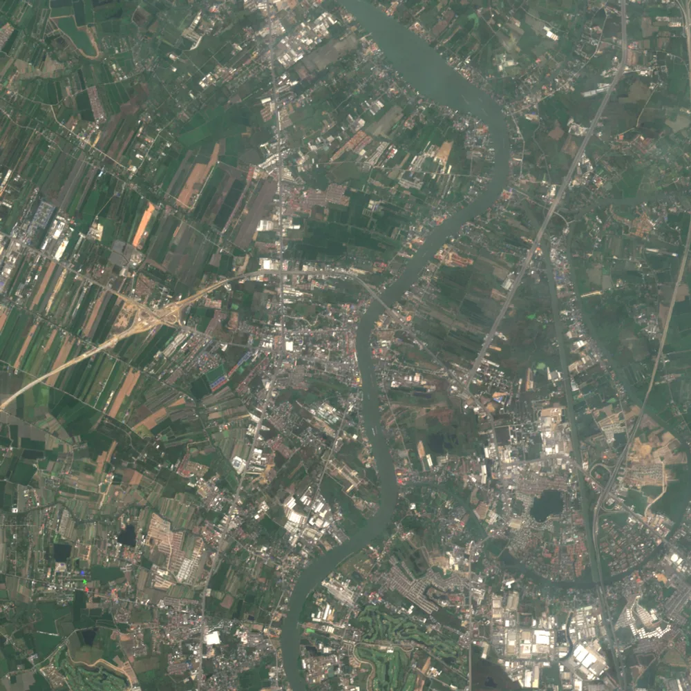 ภาพสีจริง Sentinel-2 ของปทุมธานี Feb 16, 2018