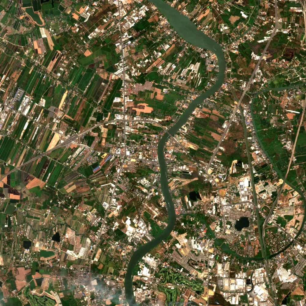 ภาพสีจริง Sentinel-2 ของปทุมธานี Feb 21, 2020