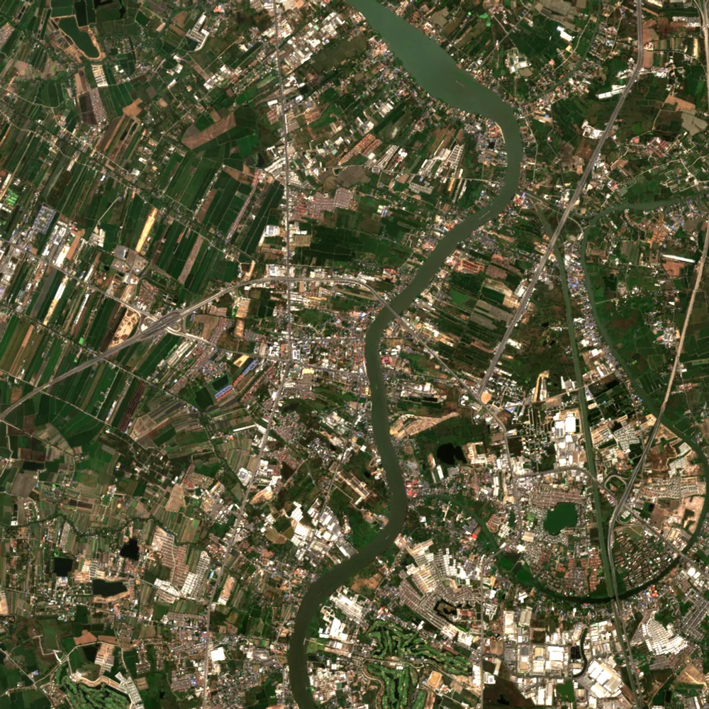 ภาพสีจริง Sentinel-2 ของปทุมธานี Feb 5, 2021