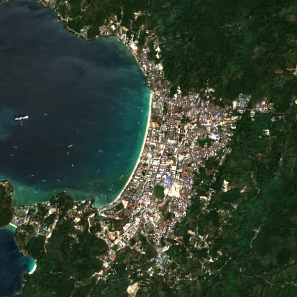 ภาพสีจริง Sentinel-2 ของป่าตอง ภูเก็ต Jan 25, 2020