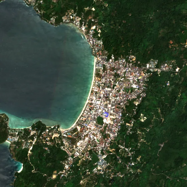 ภาพสีจริง Sentinel-2 ของป่าตอง ภูเก็ต Feb 18, 2021