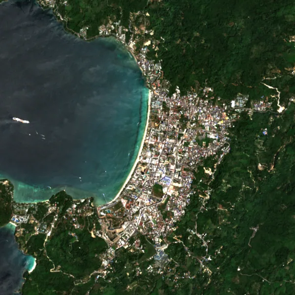 ภาพสีจริง Sentinel-2 ของป่าตอง ภูเก็ต Feb 18, 2023