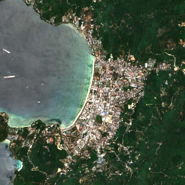 ภาพสีจริง Sentinel-2 ของป่าตอง ภูเก็ต Mar 19, 2024