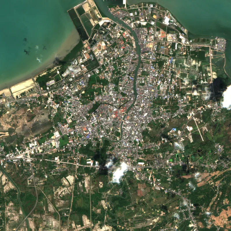 ภาพสีจริง Sentinel-2 ของปัตตานี Feb 28, 2019
