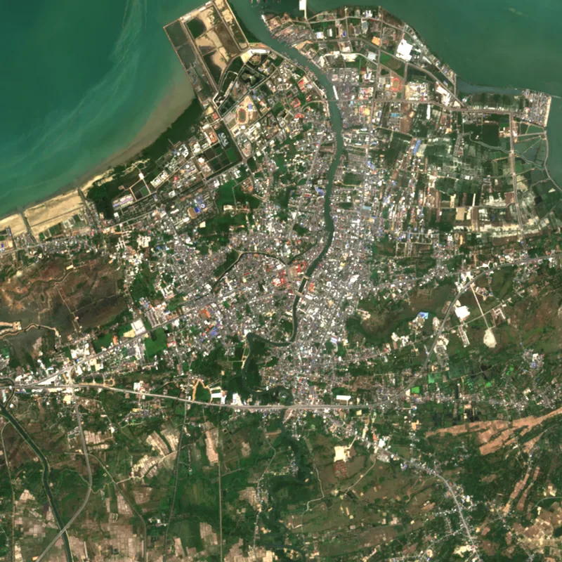 ภาพสีจริง Sentinel-2 ของปัตตานี Mar 9, 2020