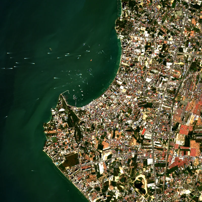 ภาพสีจริง Sentinel-2 ของพัทยา ชลบุรี Jan 27, 2017