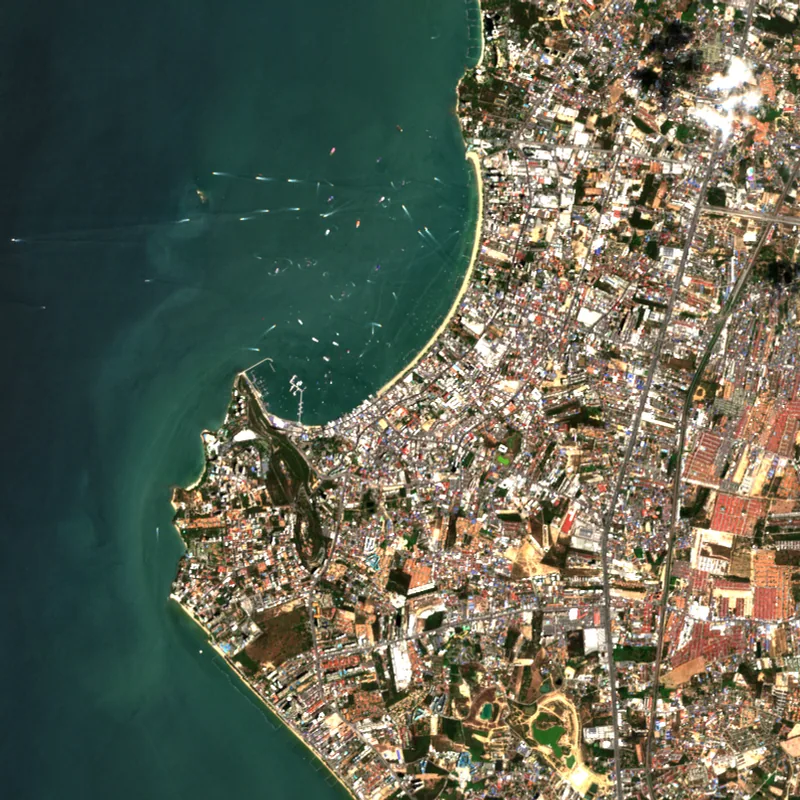 ภาพสีจริง Sentinel-2 ของพัทยา ชลบุรี Mar 13, 2019