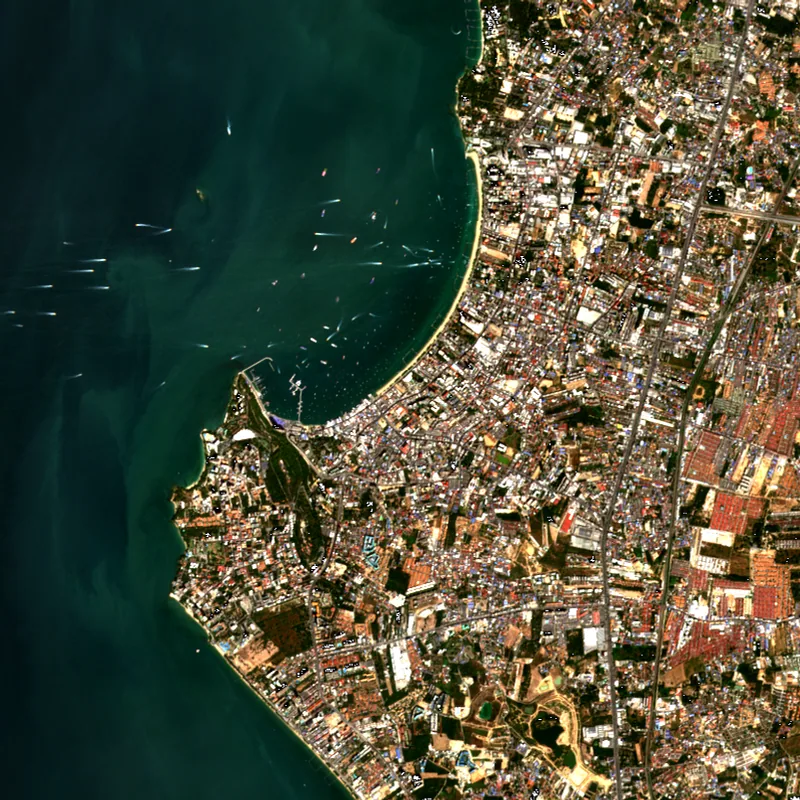ภาพสีจริง Sentinel-2 ของพัทยา ชลบุรี Dec 13, 2019