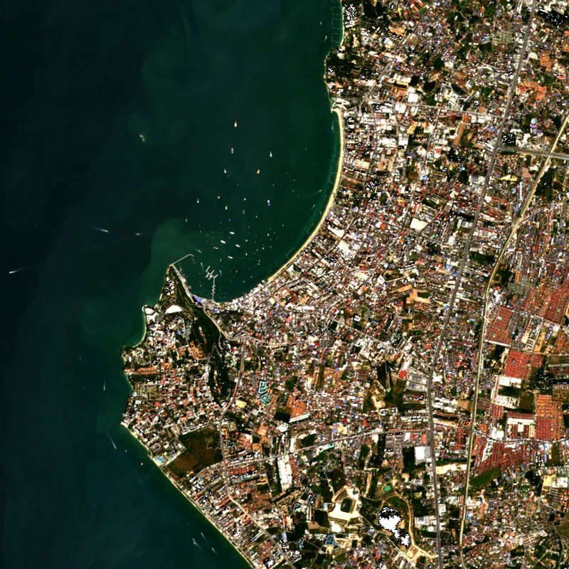 ภาพสีจริง Sentinel-2 ของพัทยา ชลบุรี Dec 12, 2021