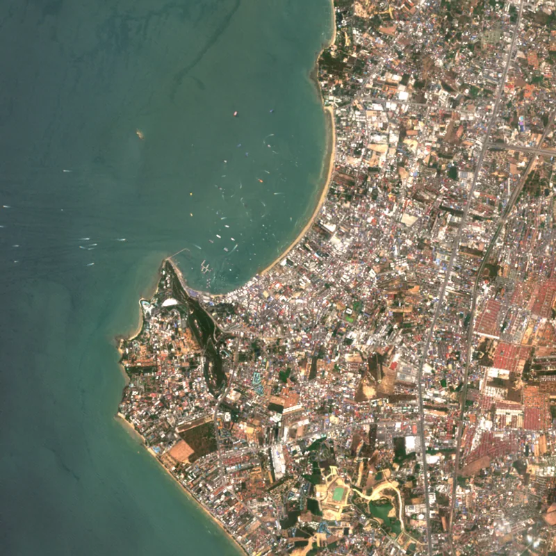 ภาพสีจริง Sentinel-2 ของพัทยา ชลบุรี Apr 21, 2023