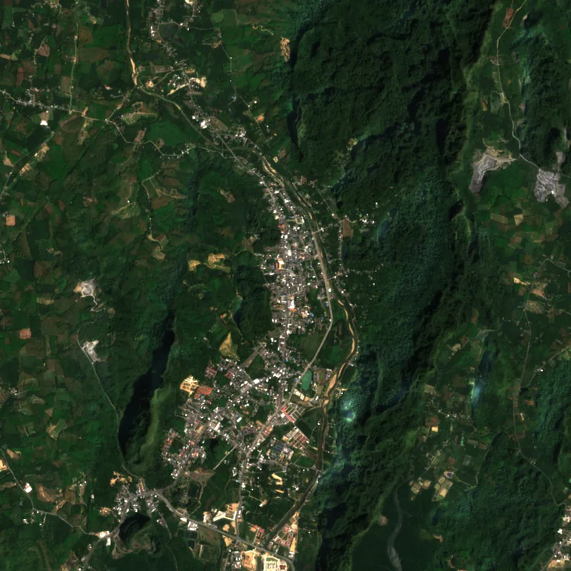 ภาพสีจริง Sentinel-2 ของพังงา Feb 9, 2018