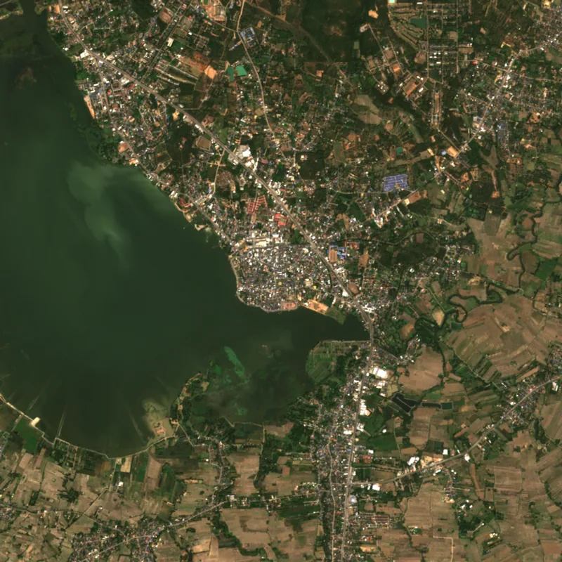ภาพสีจริง Sentinel-2 ของพะเยา Feb 9, 2017