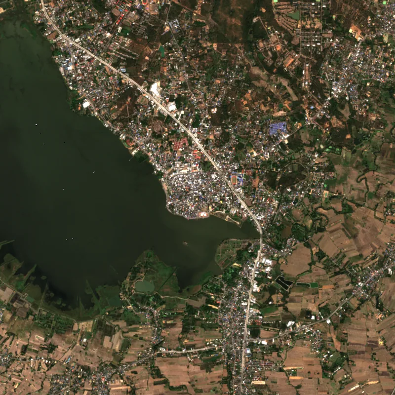 ภาพสีจริง Sentinel-2 ของพะเยา Feb 8, 2022
