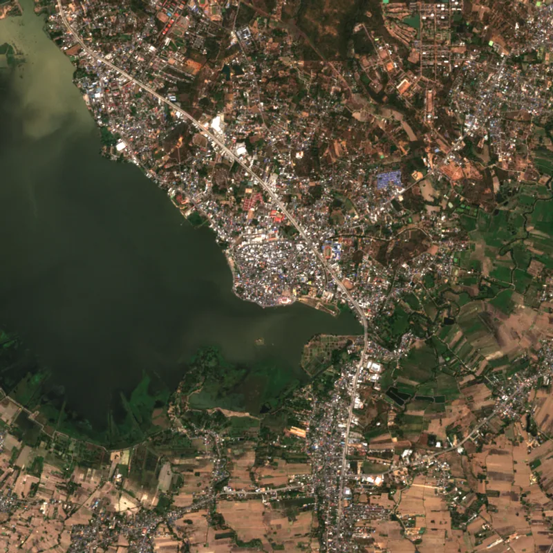 ภาพสีจริง Sentinel-2 ของพะเยา Feb 18, 2024