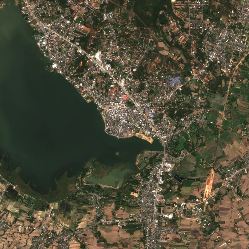 ภาพสีจริง Sentinel-2 ของพะเยา Feb 2, 2025