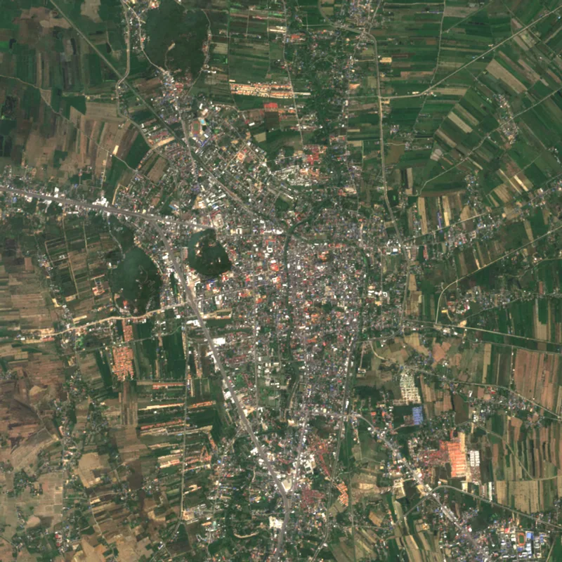 ภาพสีจริง Sentinel-2 ของเพชรบุรี Feb 6, 2018