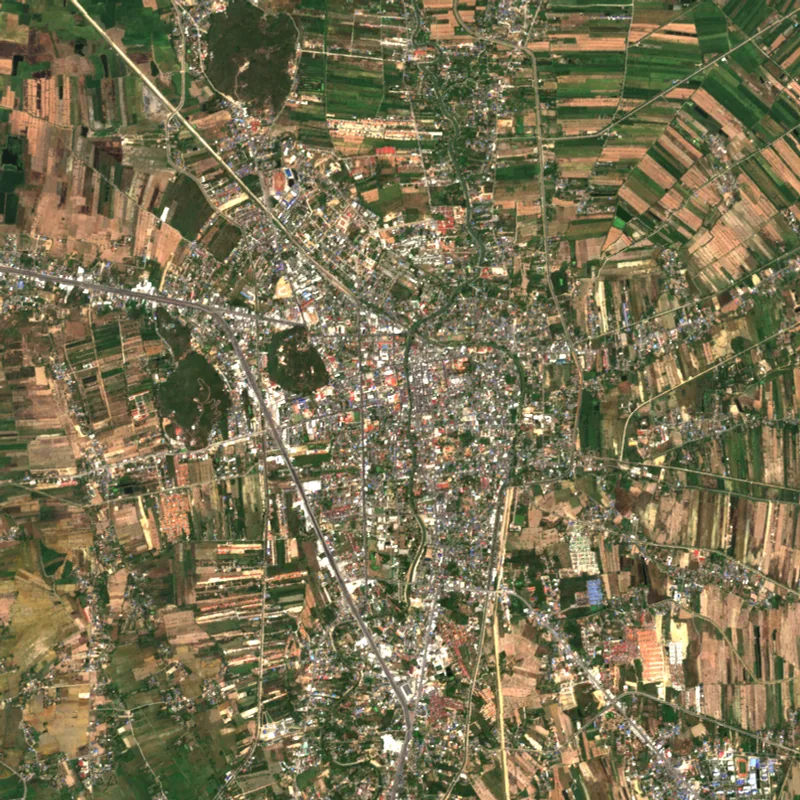 ภาพสีจริง Sentinel-2 ของเพชรบุรี Mar 13, 2019