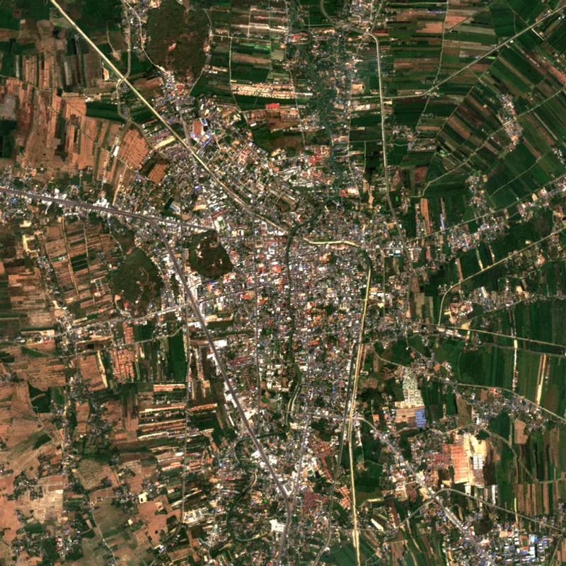 ภาพสีจริง Sentinel-2 ของเพชรบุรี Jan 7, 2020