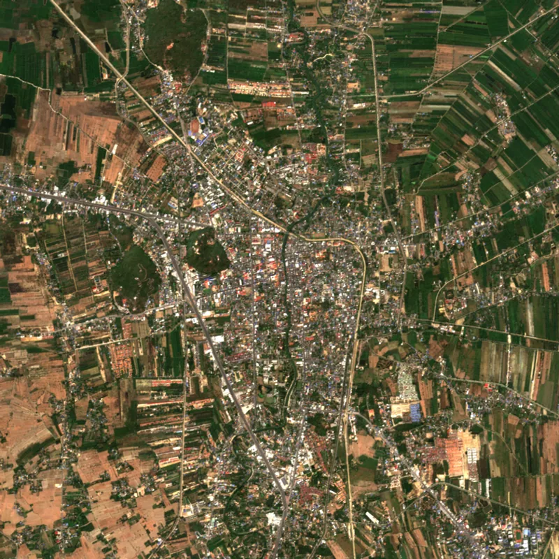 ภาพสีจริง Sentinel-2 ของเพชรบุรี Jan 16, 2021