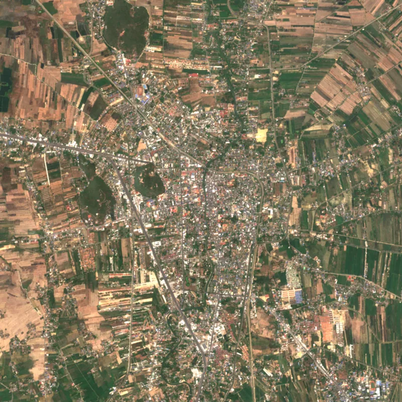 ภาพสีจริง Sentinel-2 ของเพชรบุรี Apr 21, 2023