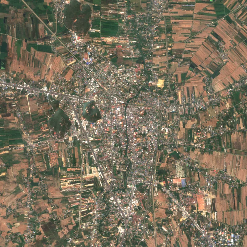 ภาพสีจริง Sentinel-2 ของเพชรบุรี Feb 15, 2024
