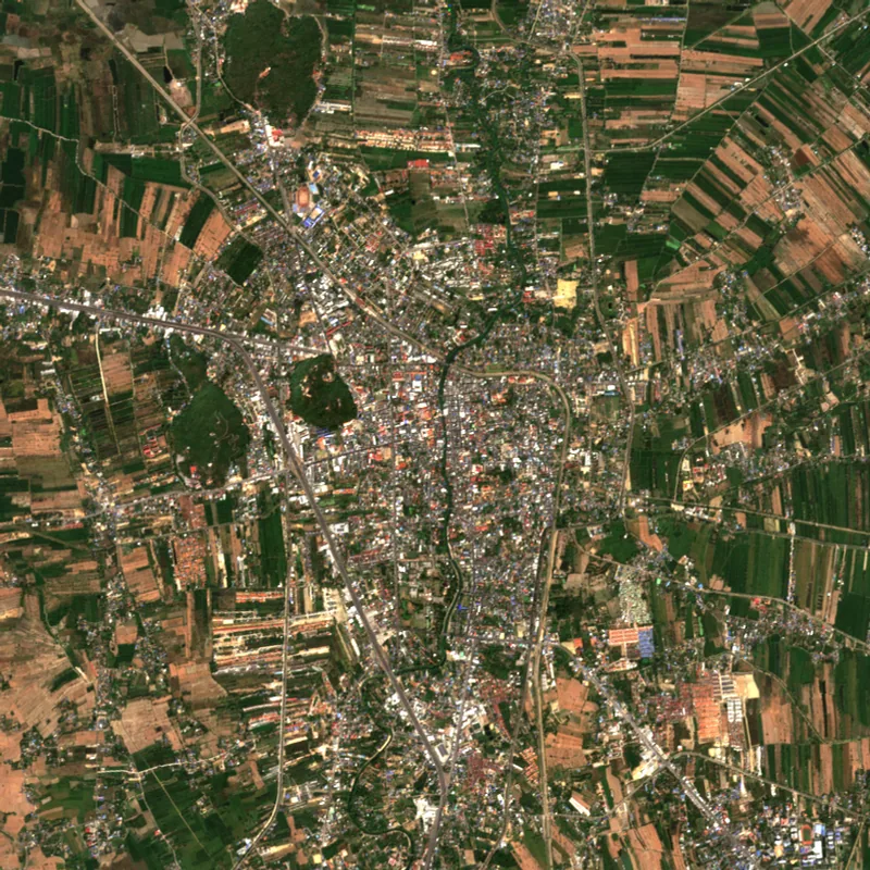 ภาพสีจริง Sentinel-2 ของเพชรบุรี Jan 15, 2025