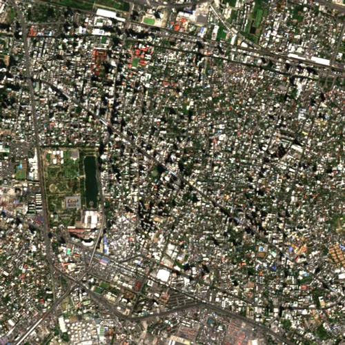 ภาพสีจริง Sentinel-2 ของพร้อมพงษ์ กรุงเทพมหานคร Dec 12, 2021