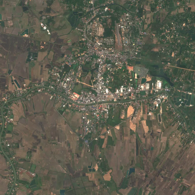 Sentinel-2 true-colour image of Prachin Buri, 16 Feb 2018