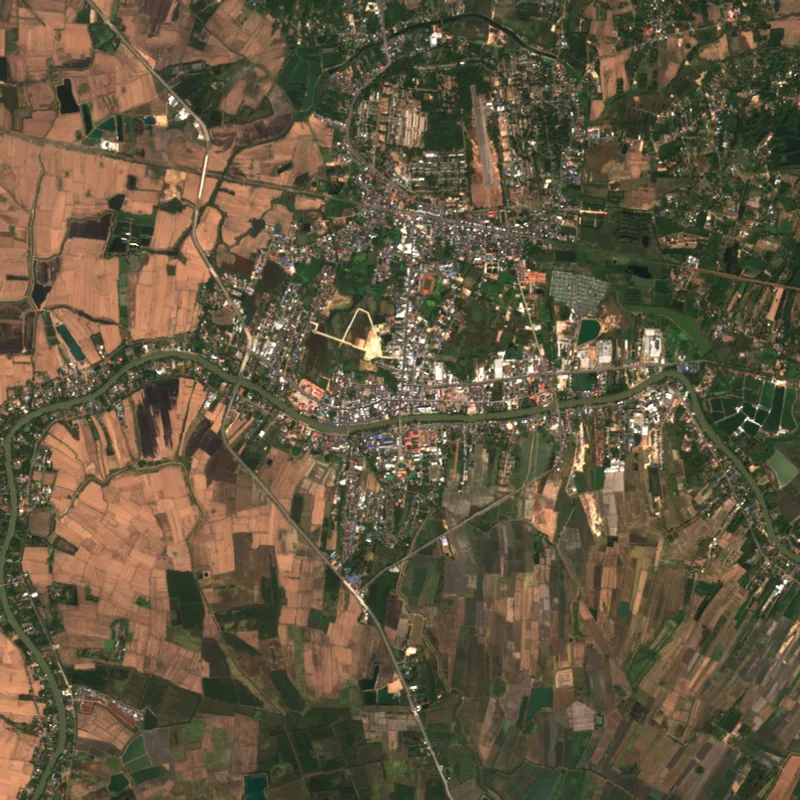 Sentinel-2 true-colour image of Prachin Buri, 22 Dec 2021