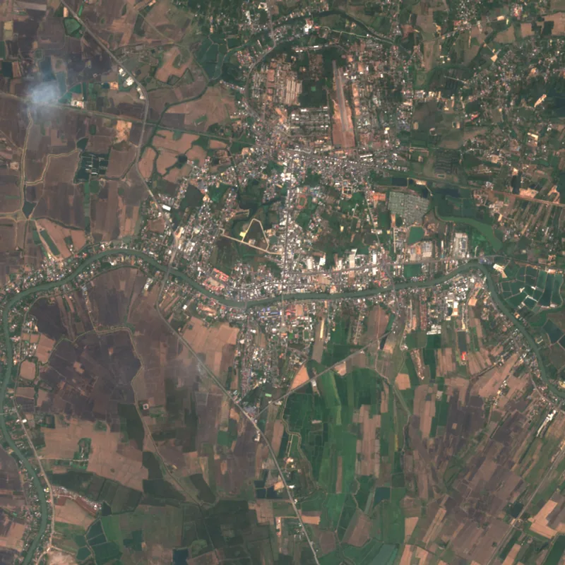 Sentinel-2 true-colour image of Prachin Buri, 15 Feb 2024